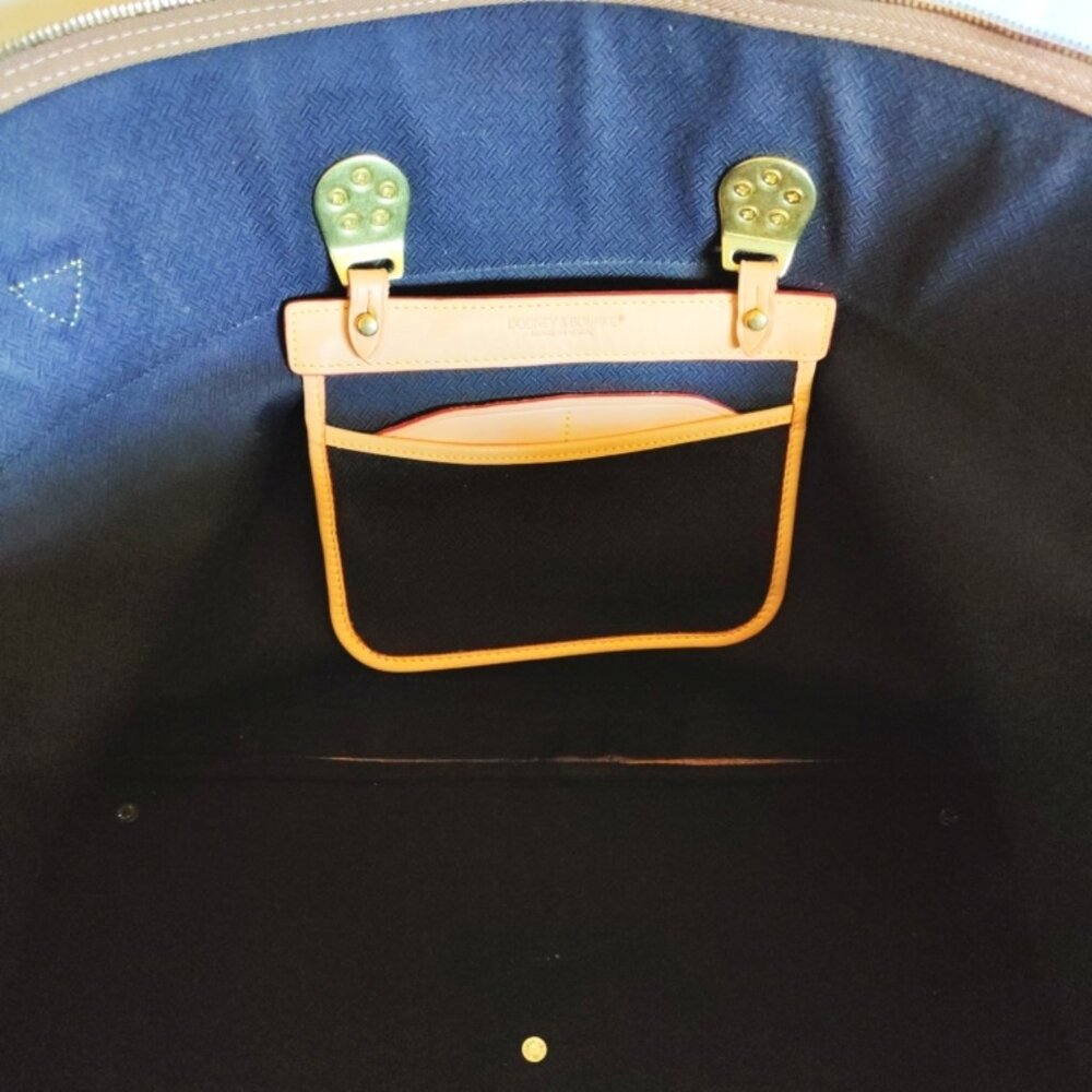 Dooney & Bourke Vintage Lg Cabriolet Zip Around Canvas/Leather Travel Bag - Blue - Picture 8 of 16